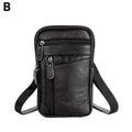 Men's Patent Leather Saddle Waist Bag – Multifunctional Belt Clip, Crossbody & Shoulder Phone Bag