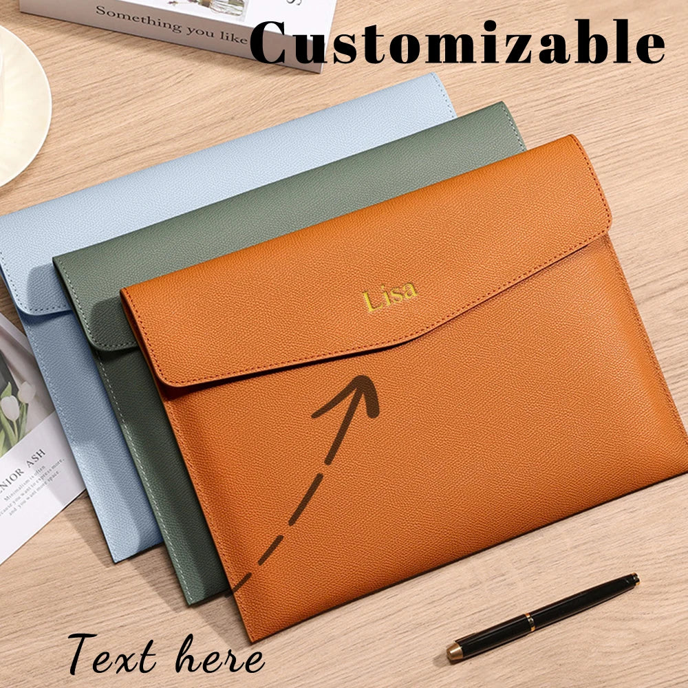 A4 PU Leather File & Document Bag – Waterproof Business Briefcase for Office, School & Teachers