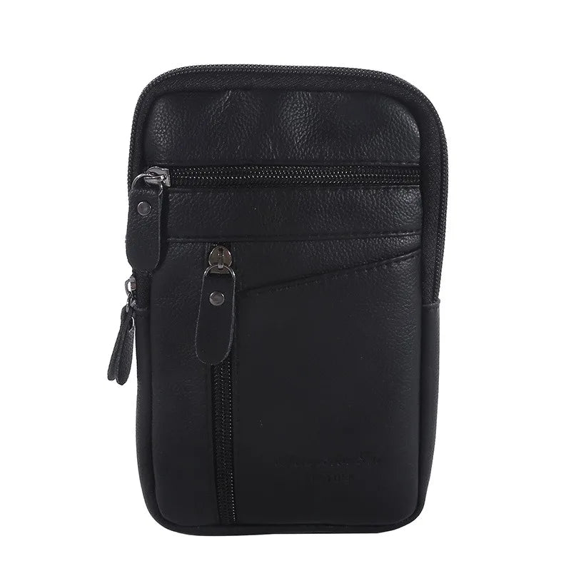 Men's PU Leather Waist & Phone Bag – Flap Crossbody Shoulder Bag for Outdoor Sport & Business