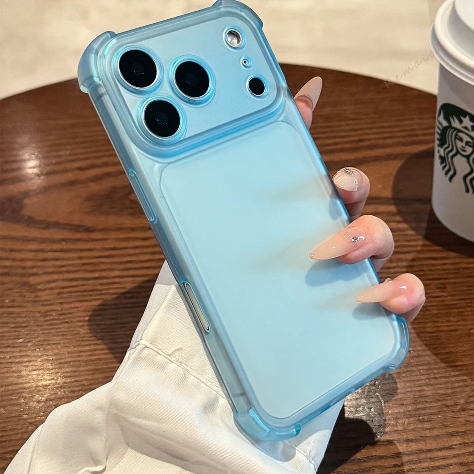 Jzah Shop Matte Clear Shockproof Phone Case for iPhone 11–17 Series (All Models)