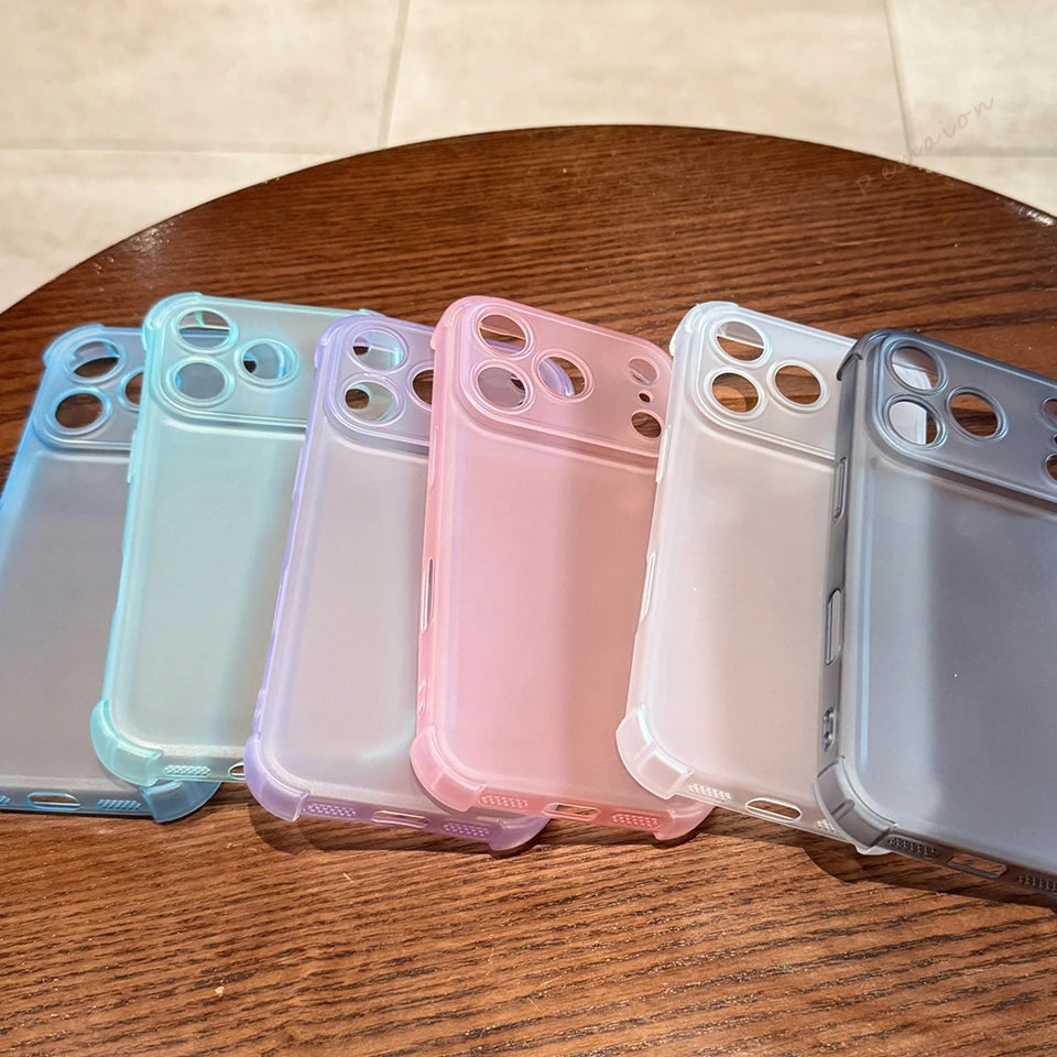 Jzah Shop Matte Clear Shockproof Phone Case for iPhone 11–17 Series (All Models)