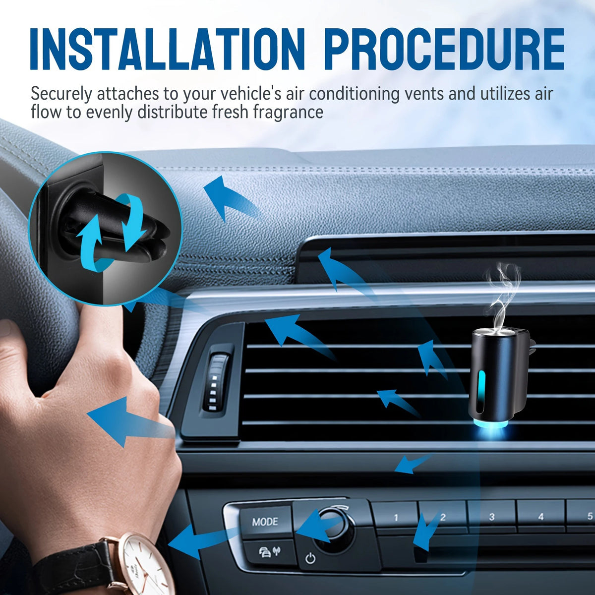 Jzah AI Smart Car Diffuser & Air Purifier - Aromatherapy Humidifier with Ionizer