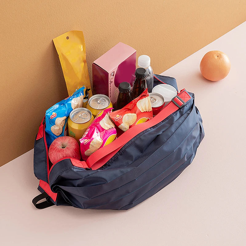 Large Capacity Foldable Nylon Shopping Bag – Portable Travel Camouflage Handbag with Handle