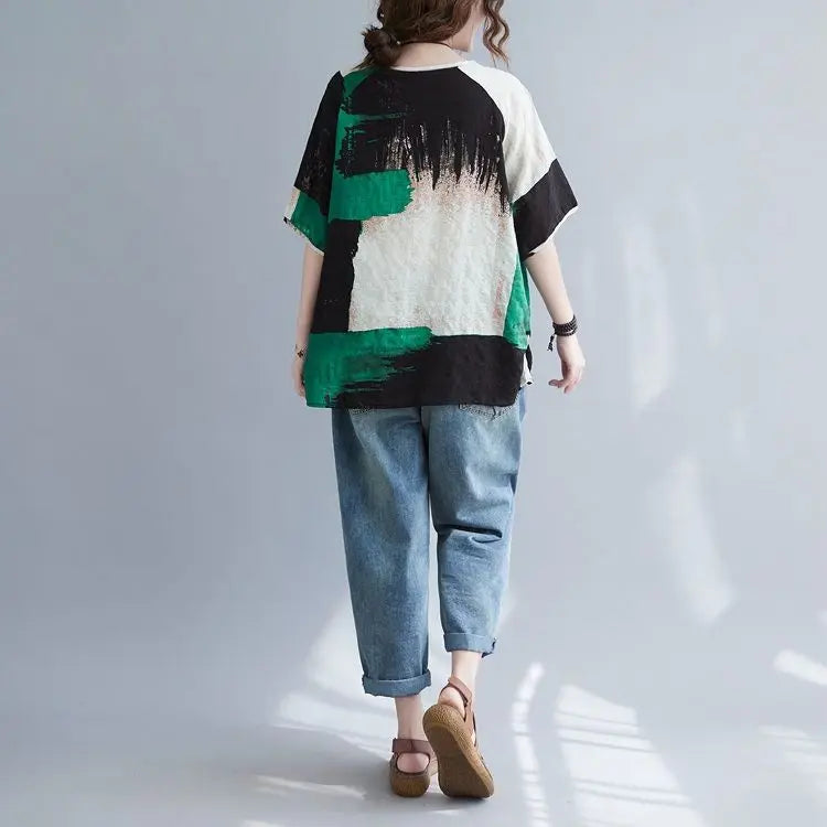Jzah | Women's Retro Loose Cotton Linen T-Shirt — Summer 2026