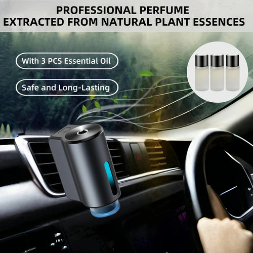 Jzah AI Smart Car Diffuser & Air Purifier - Aromatherapy Humidifier with Ionizer