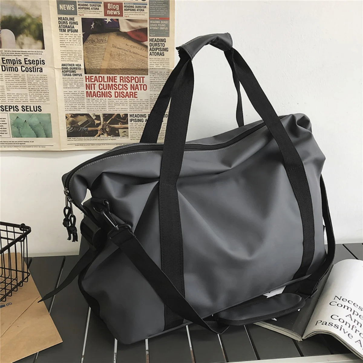 Jzah Shop|Large Capacity Nylon Travel Bag – Lightweight Sports, Fitness & Crossbody Luggage Bag