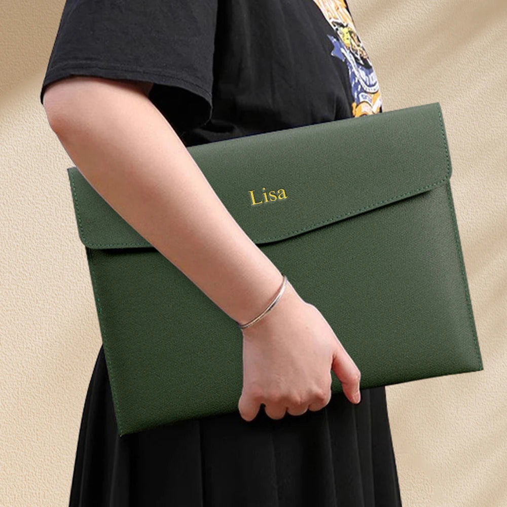 A4 PU Leather File & Document Bag – Waterproof Business Briefcase for Office, School & Teachers