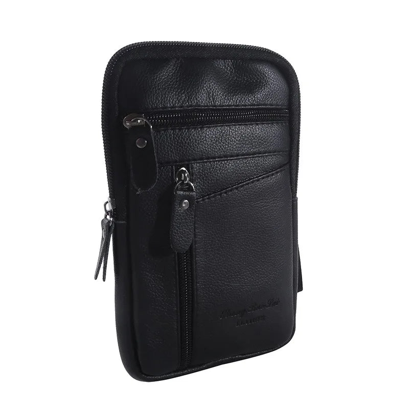 Men's PU Leather Waist & Phone Bag – Flap Crossbody Shoulder Bag for Outdoor Sport & Business