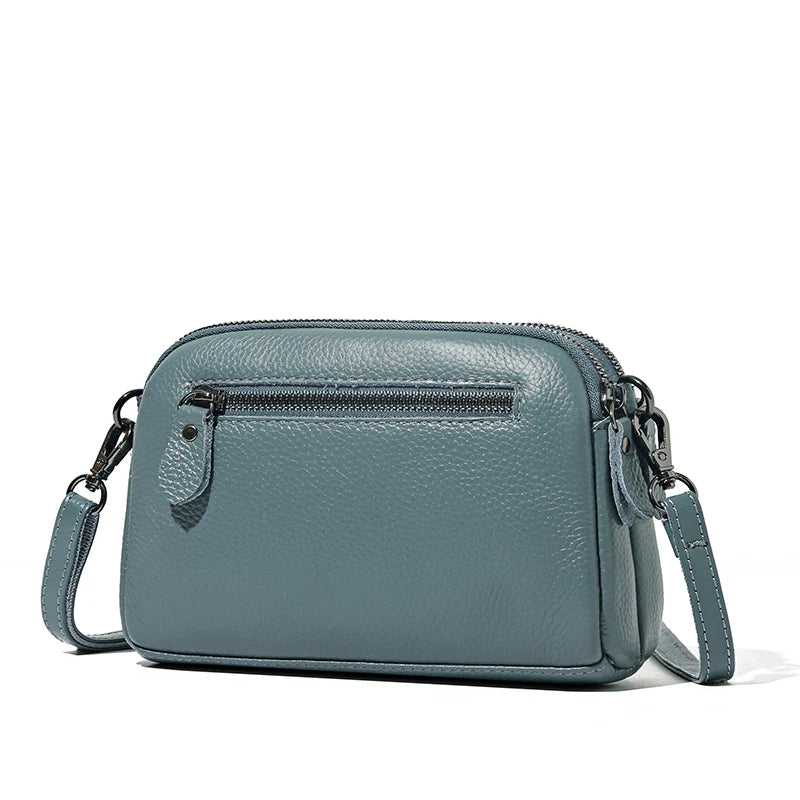 Women's Genuine Cow Leather Shoulder Bag – Luxury Flap Crossbody Clutch & Phone Bag