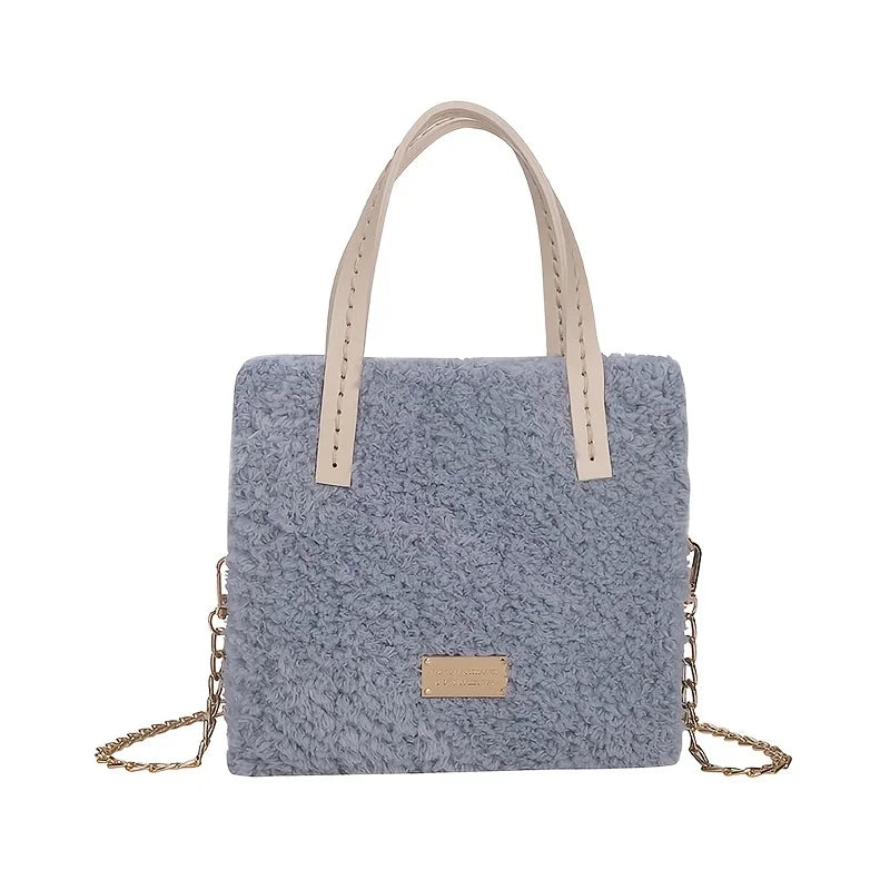 DIY Knitting Crochet Bag Making Kit – Hand-Knit Woven Bag with Mesh Canvas, PU Leather & Metal Chain