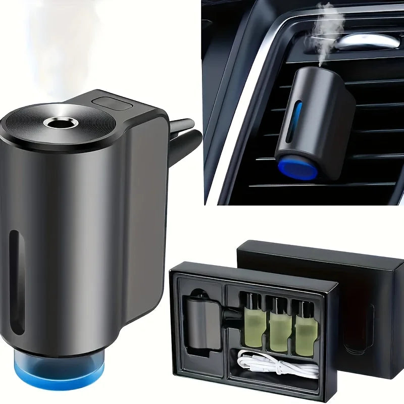 Jzah AI Smart Car Diffuser & Air Purifier - Aromatherapy Humidifier with Ionizer