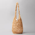 Women's Hollow-Out Woven Bead Tote Shoulder Bag – Summer Beach Handbag