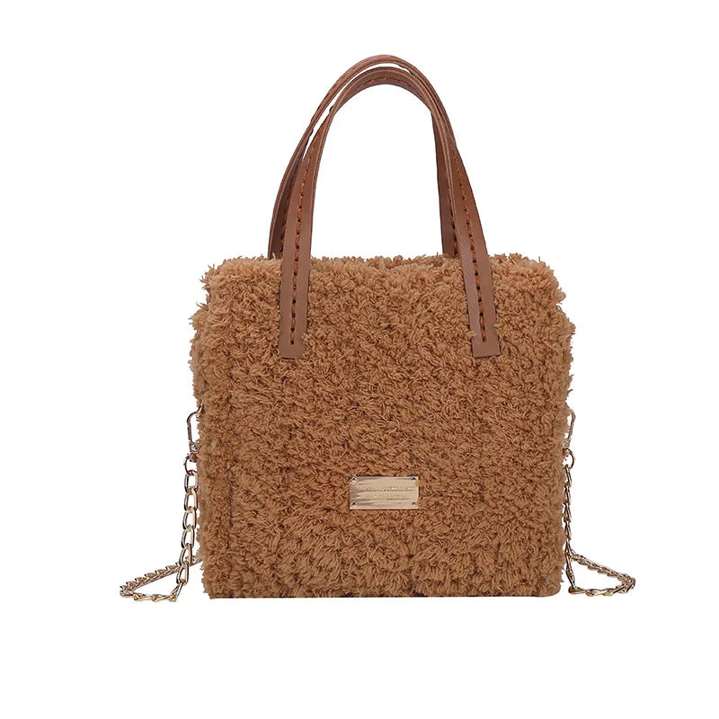 DIY Knitting Crochet Bag Making Kit – Hand-Knit Woven Bag with Mesh Canvas, PU Leather & Metal Chain