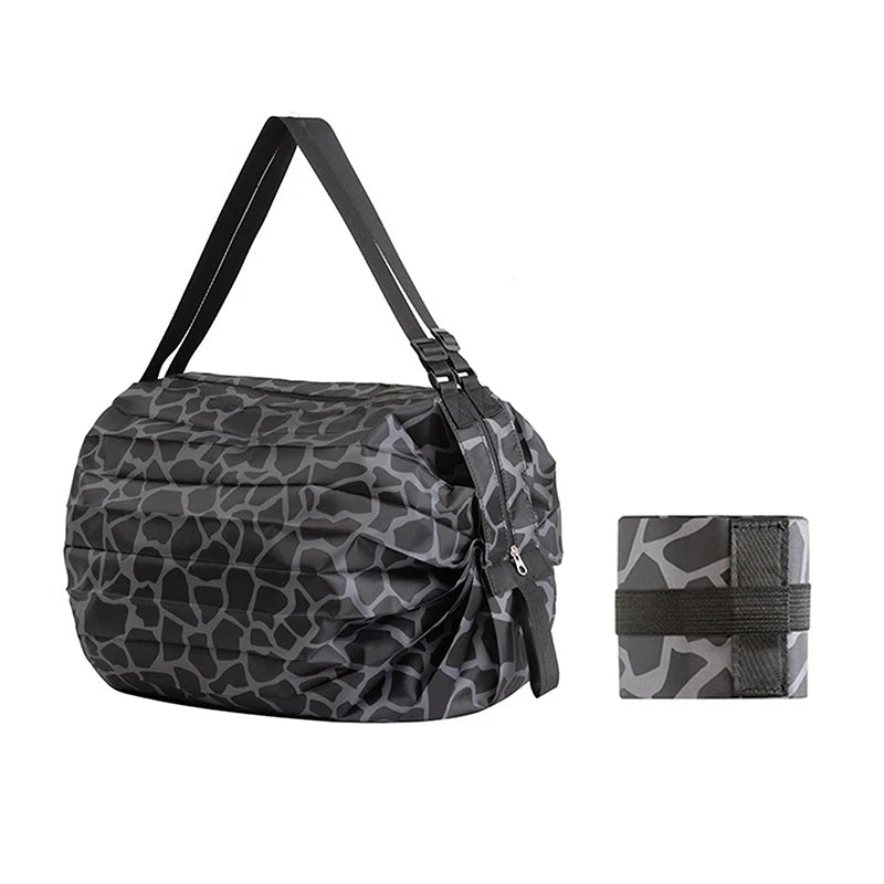 Large Capacity Foldable Nylon Shopping Bag – Portable Travel Camouflage Handbag with Handle