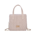 DIY Knitting Crochet Bag Making Kit – Hand-Knit Woven Bag with Mesh Canvas, PU Leather & Metal Chain