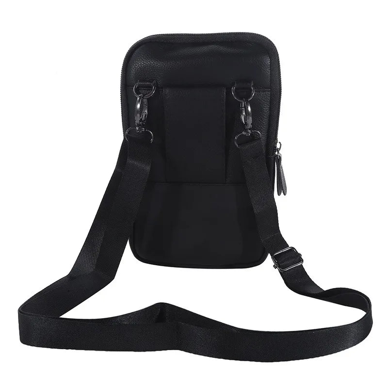 Men's PU Leather Waist & Phone Bag – Flap Crossbody Shoulder Bag for Outdoor Sport & Business