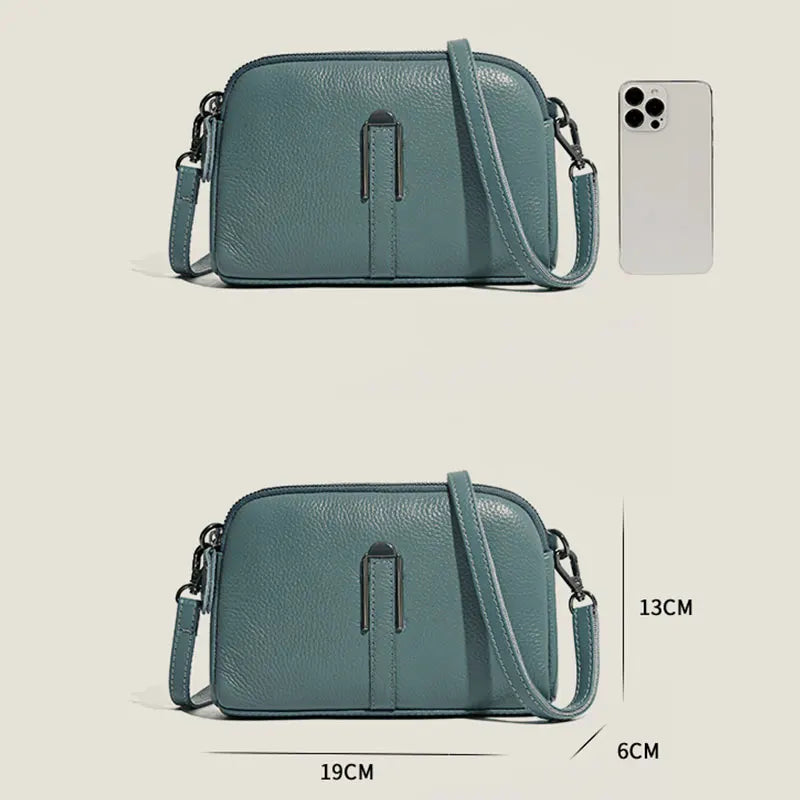 Women's Genuine Cow Leather Shoulder Bag – Luxury Flap Crossbody Clutch & Phone Bag