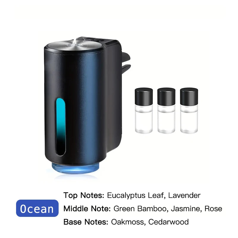 Jzah AI Smart Car Diffuser & Air Purifier - Aromatherapy Humidifier with Ionizer
