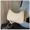 Women's PU Leather Baguette Shoulder Bag – Trendy Mini Crossbody Armpit Bag