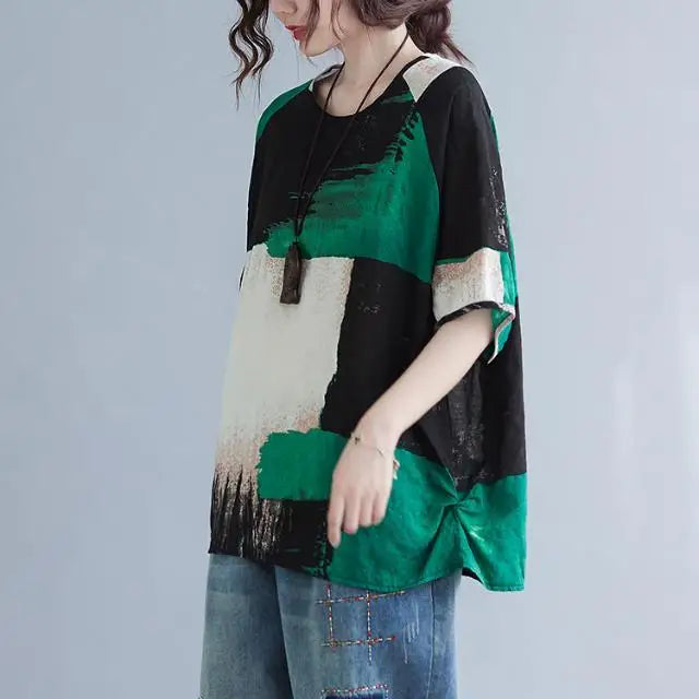 Jzah | Women's Retro Loose Cotton Linen T-Shirt — Summer 2026