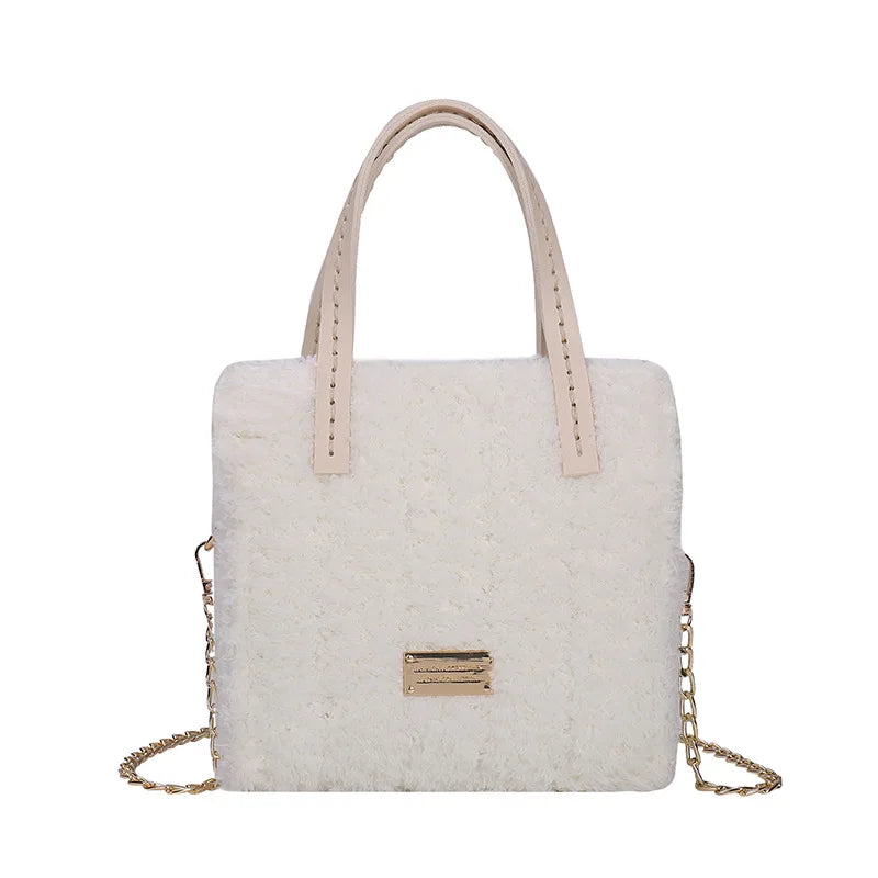 DIY Knitting Crochet Bag Making Kit – Hand-Knit Woven Bag with Mesh Canvas, PU Leather & Metal Chain