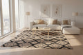 Jzah Shop|Black & Beige Suzani Floral Medallion Carpet
