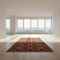 Jzah Shop|Red & Gold Traditional Geometric Floral Carpet
