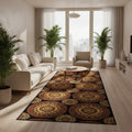 Vintage Medallion Bloom — Navy & Gold Turkish-Style Carpet