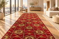 Jzah Shop| Red Diamond Floral Runner Rug – Traditional Trellis Design