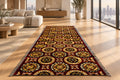 Jzah Shop | Maroon & Yellow Circle Medallion Carpet – Bohemian Floral Design