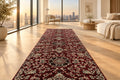 Jzah Shop | Deep Red & Cream All-Over Floral Runner Carpet – Classic Persian Design