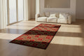 Jzah Shop | Red & Gold Rosette Long Runner – Circle Medallion Pattern