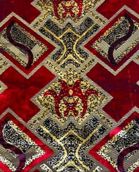 Jzah Shop | Handcrafted Red Geometric Wool Carpet – Bold Tribal Cross Pattern